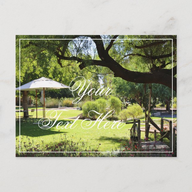 Villa Grön Trädgård Gräsmatta vykort (Framsida)