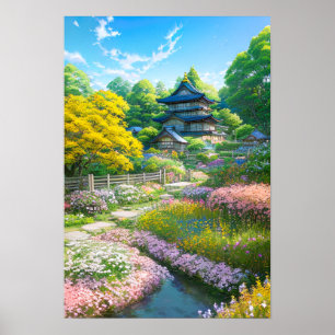 Villa in fullt Bloom Poster