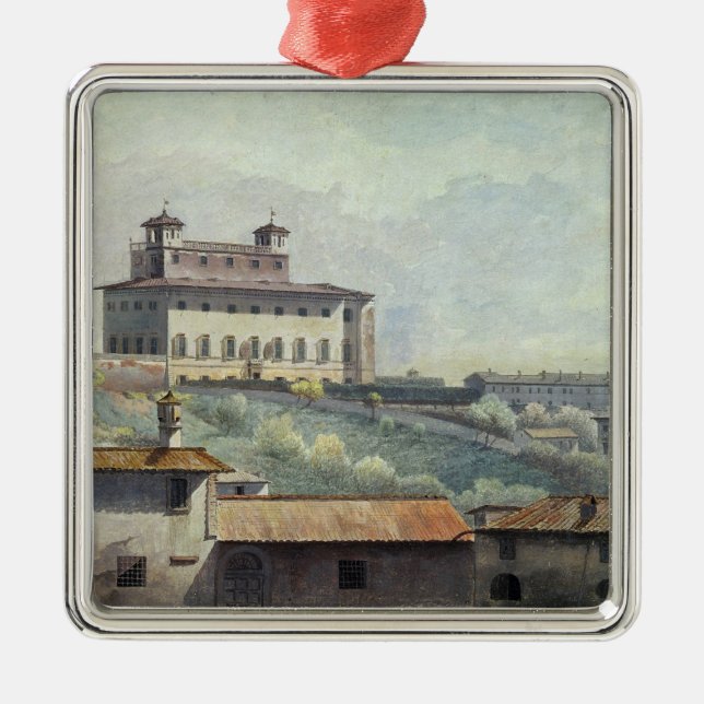 Villa Medici, Rome, c.1776 (olja på papper) Julgransprydnad Metall (Framsidan)