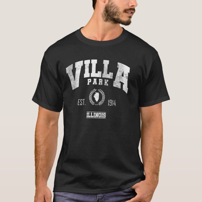 Villa Park IL Illinois Vintage Throwback T Shirt (Framsida)