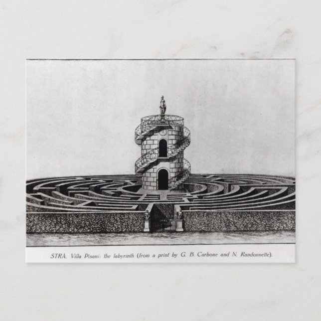 Villa Pisanis labyrint i Stra efter en Vykort (Framsida)