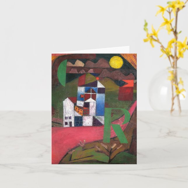 Villa R (1919) målning av Paul Klee  Kort (Gul blomma)