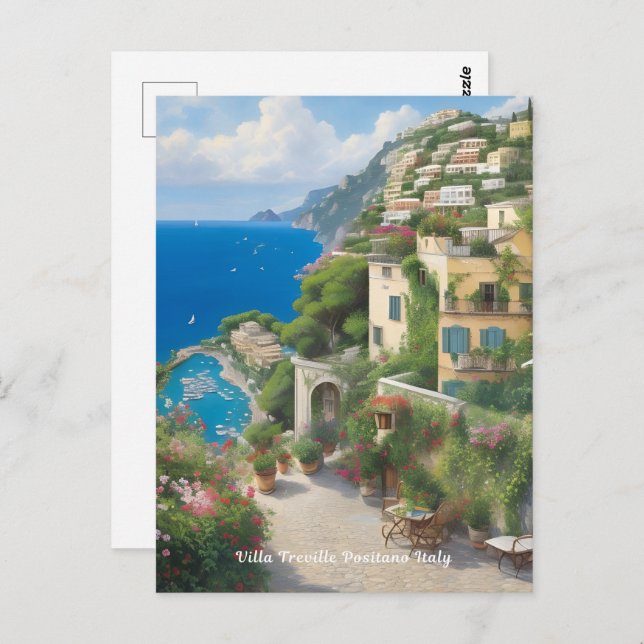 Villa Treville Positano Italien Vykort (Fram/baksida)