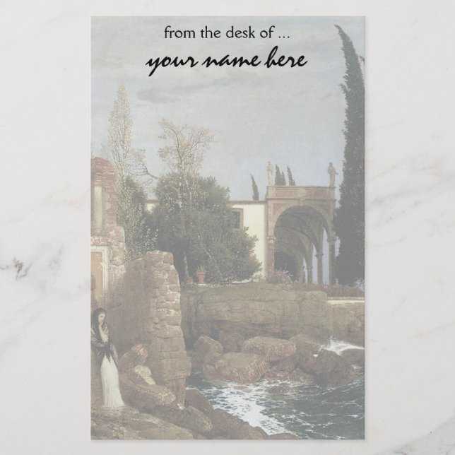 Villa vid havet av Arnold Bocklin, Symbolism Art Brevpapper (Framsida)