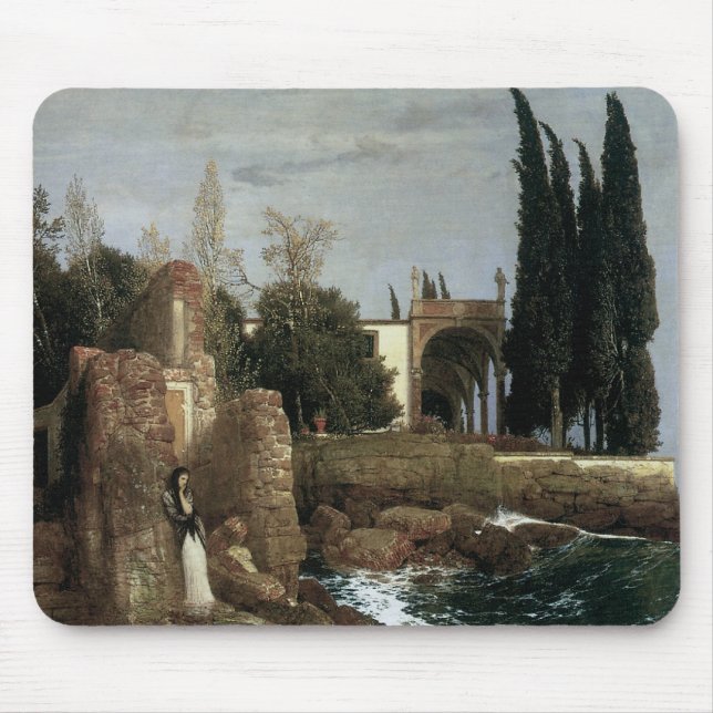 Villa vid havet av Arnold Böcklin, symbolism konst Musmatta (Framsidan)