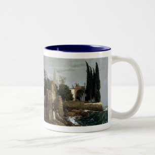 Villa vid havet av Arnold Böcklin, symbolism konst Två-Tonad Mugg