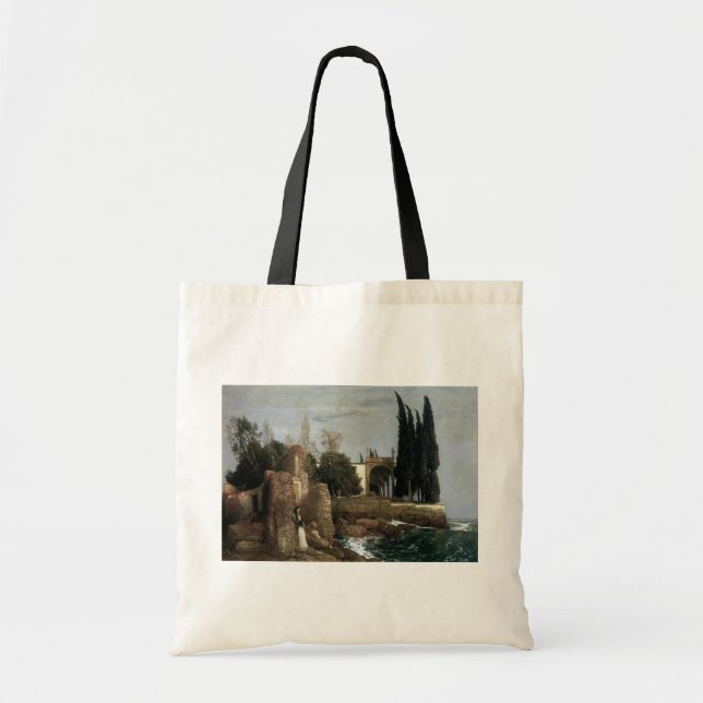 Villa vid havet av Arnold Böcklin, symbolism konst Tygkasse (Framsidan)