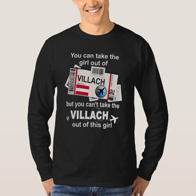 Villach Boarding Pass Villach Girl Villach T Shirt (Framsida)