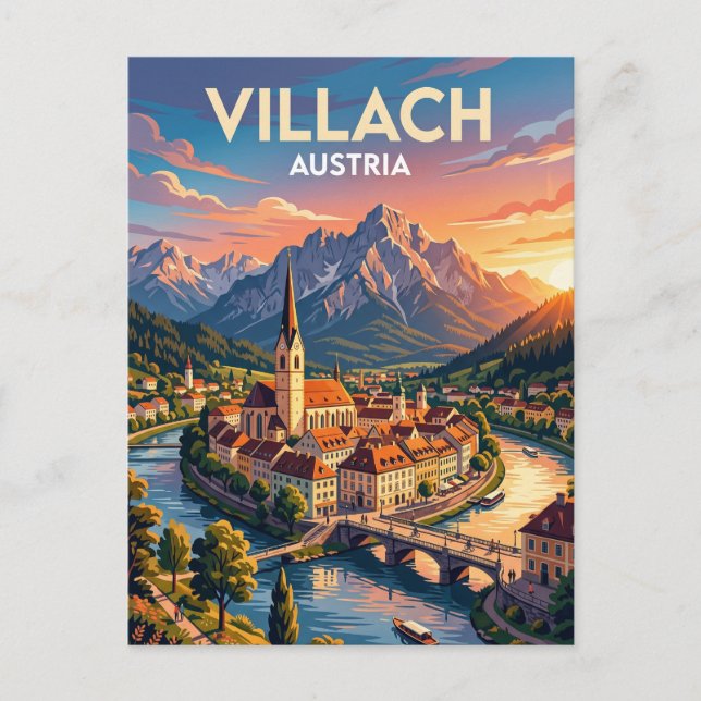 Villach Österrike Vykort (Framsida)