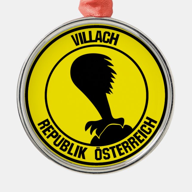 Villach Round Emblem Julgransprydnad Metall (Framsidan)