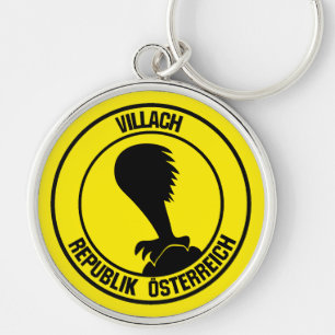 Villach Round Emblem Rund Silverfärgad Nyckelring