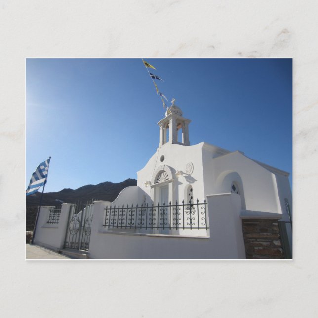 Village Church of Tinos Island Postcard Vykort (Framsida)