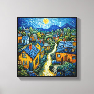 Village Contemporary Art Canvastryck