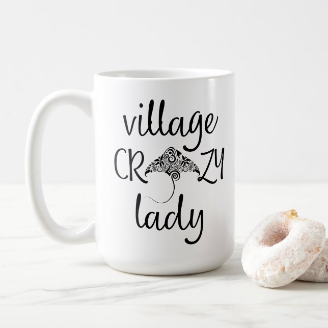 Village Crazy Dam med Stingray Kaffemugg (Med munk)