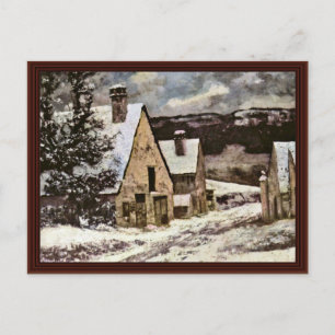 Village exit in Winter by Courbet Gustave Vykort