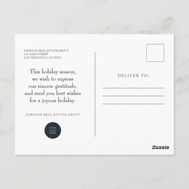 Village för julvinter | Glad helg Vykort (Baksida)