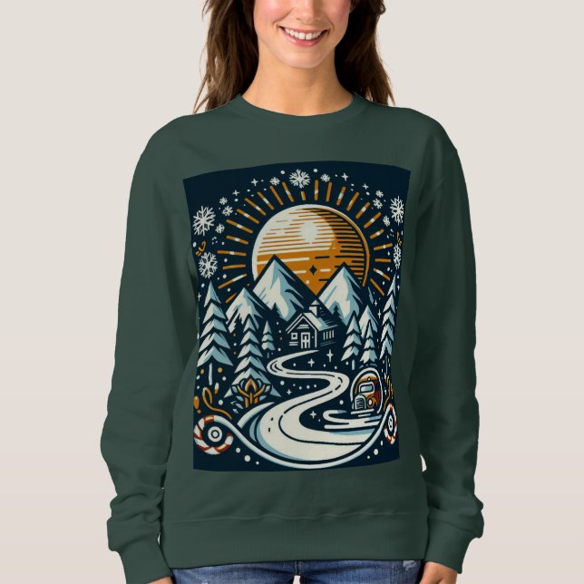 Village in Winter T Shirt (Framsida)