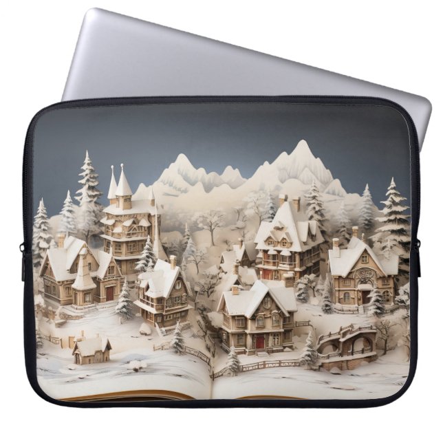 Village över Alpine Storybook Laptop Fodral (Framsidan)