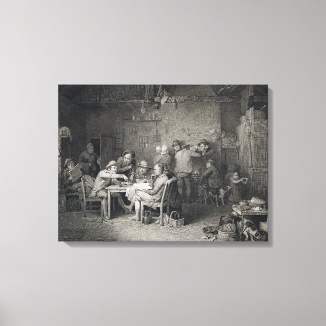 Village Politikar, graverad av Abraham Raimb Canvastryck (Framsida)