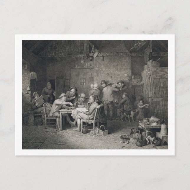 Village Politikar, graverad av Abraham Raimb Vykort (Framsida)