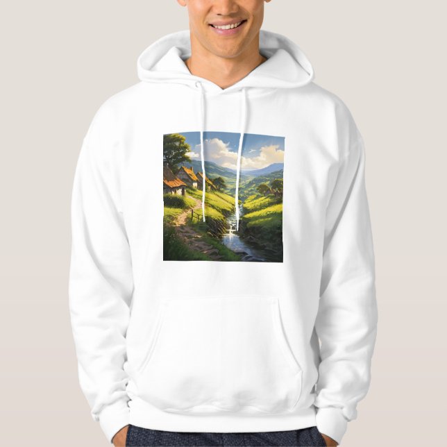 Village Rustic Stone Houses Hoodie (Framsida)