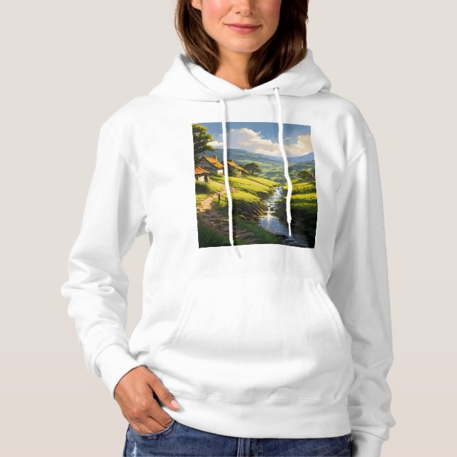 Village Rustic Stone Houses T Shirt (Framsida)