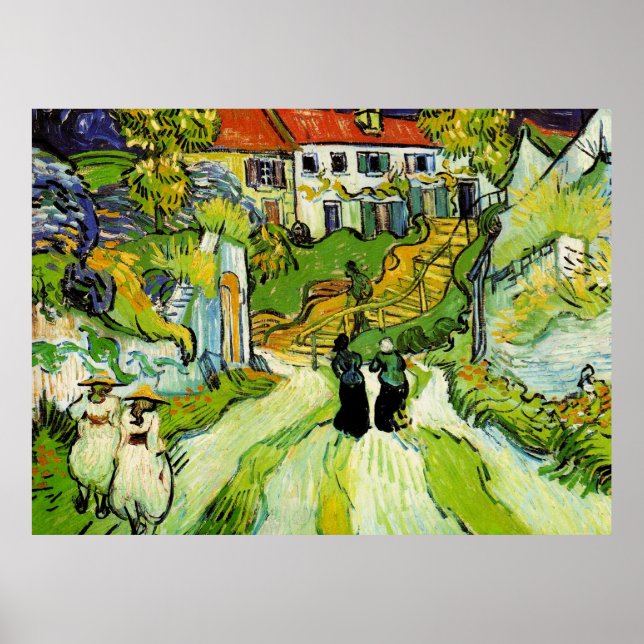 Village Street and Steps (van Gogh) Poster (Framsidan)
