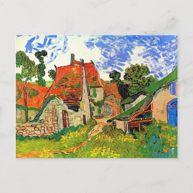 Village Street Auvers Van Gogh Fine Art Vykort (Framsida)