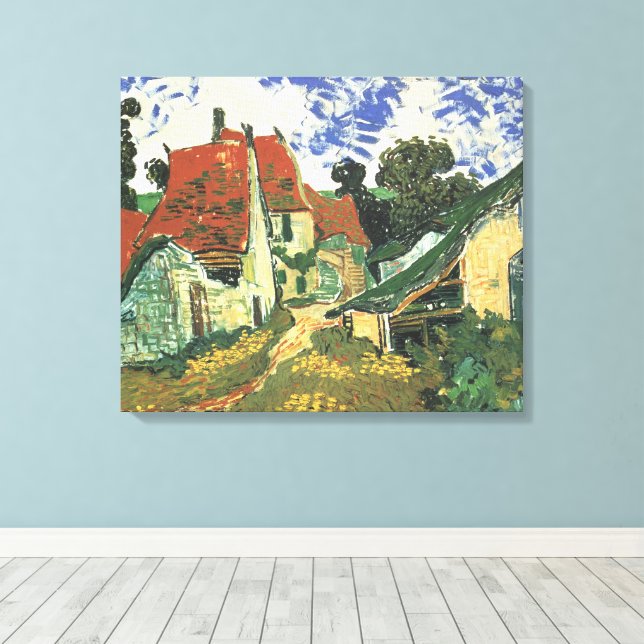 Village Street i Auvers av Vincent van Gogh Canvastryck (Insitu (trägolv))