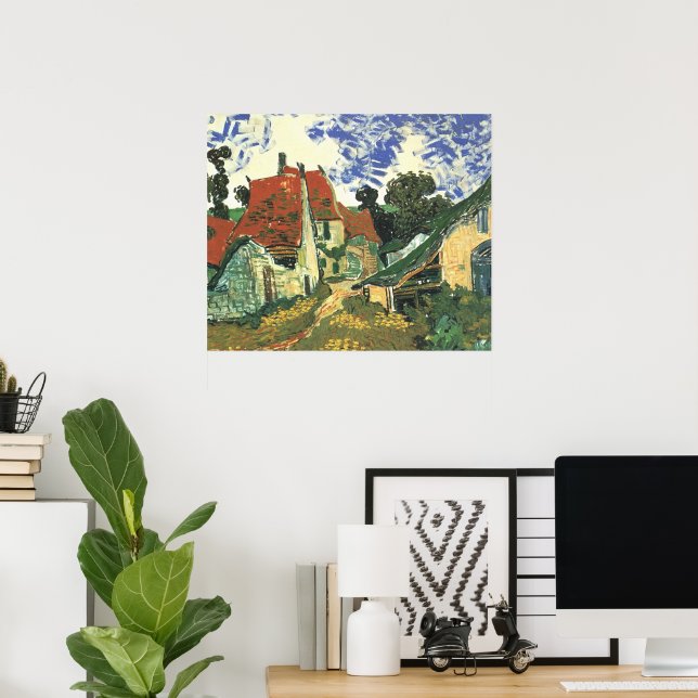 Village Street i Auvers av Vincent van Gogh Poster (Hemmakontoret)