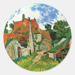 Village Street i Auvers av Vincent Van Gogh Runt Klistermärke