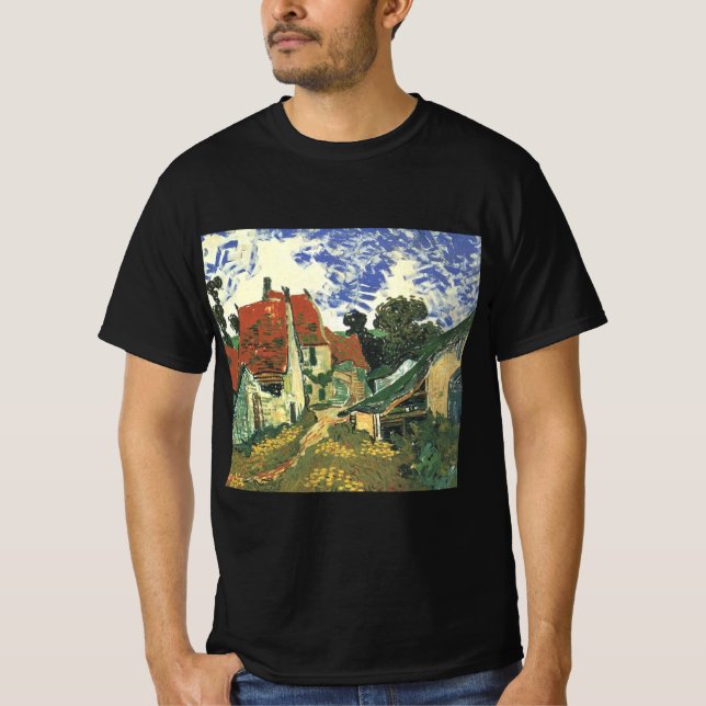 Village Street i Auvers av Vincent van Gogh T Shirt (Framsida)