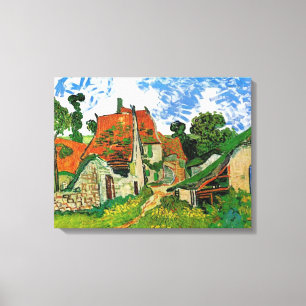 Village Street i Auvers, Vincent van Gogh Canvastryck