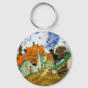Village street i Auvers, Vincent van Gogh Nyckelring