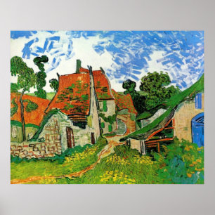 Village Street i Auvers Vincent Van Gogh Poster