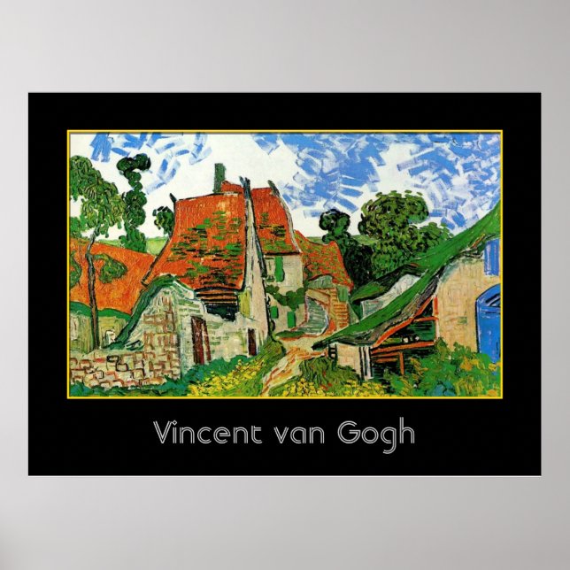 Village Street i Auvers, Vincent van Gogh Poster (Framsidan)