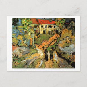 Village Street Steps Two Figurer Van Gogh Fine Art Vykort