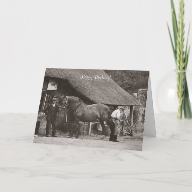 Village svarta smith-födelsedagskort kort (Framsida)