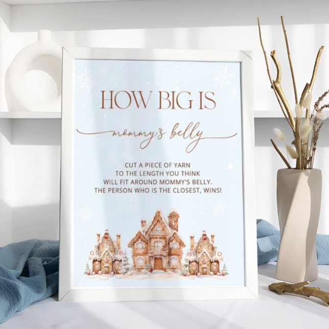 Village Winter Helgdag Hur stor är Mamma Belly Poster (Skapare uppladdad)