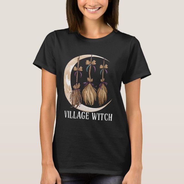 Village Witch Gothic Occult Wicca Pagan Nature T Shirt (Framsida)