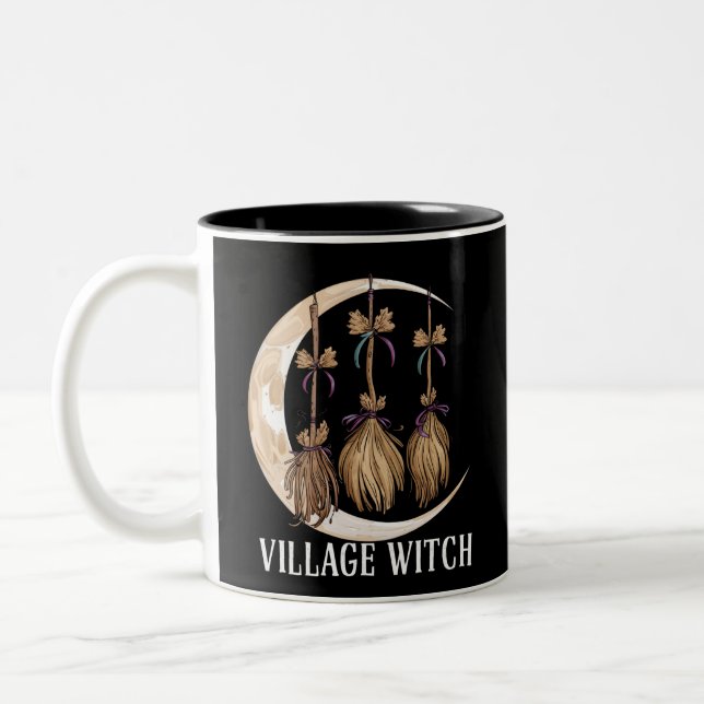 Village Witch Gothic Occult Wicca Pagan Nature Två-Tonad Mugg (Vänster)