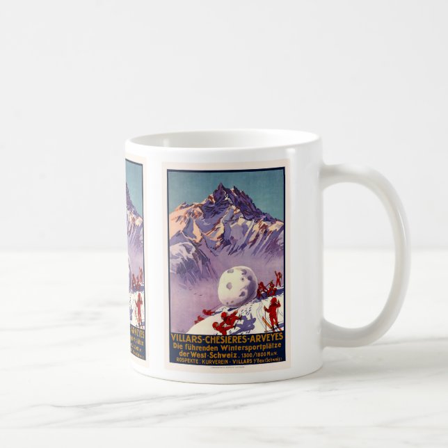 Villars Schweitz, vintage resoraffisch Kaffemugg (Höger)
