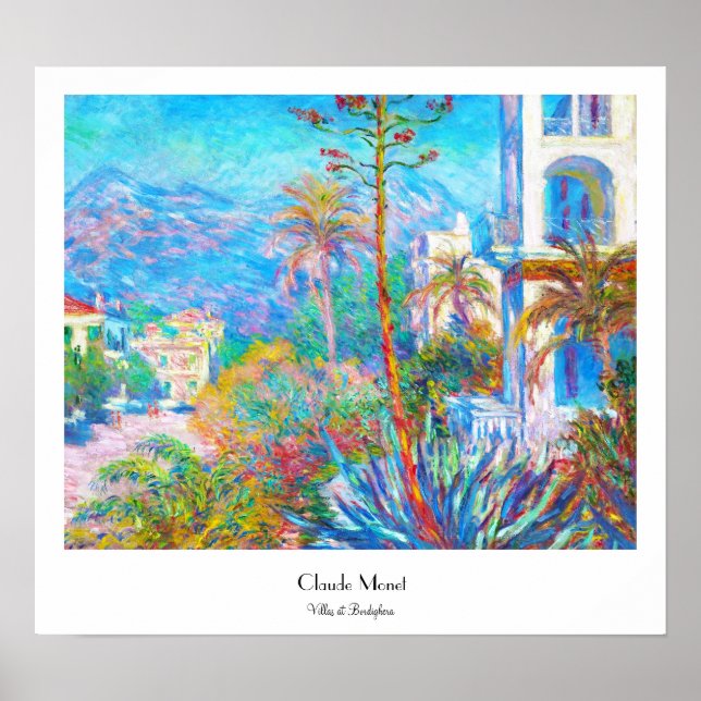 Villas vid Bordighera Claude Monet Poster (Framsidan)