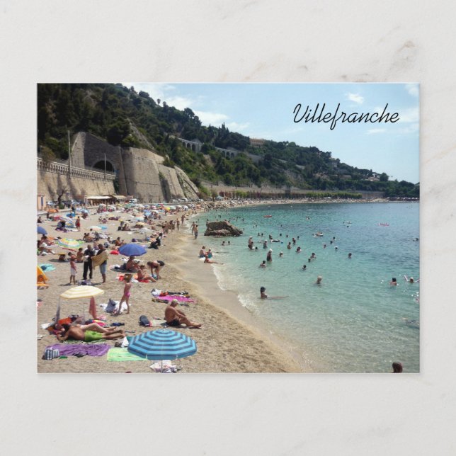 villefranche beachside vykort (Framsida)