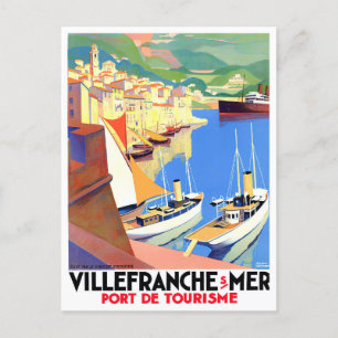 Villefranche Frankrike vintage resor Vykort