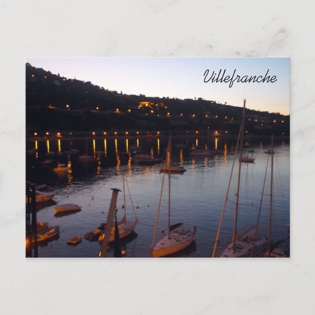 villefranche hamn på morgonen vykort (Framsida)