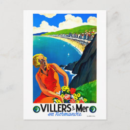 Villers-sur-Mer, kustlinje, Normandie, Frankrike Vykort