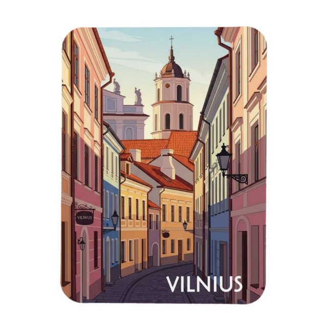 Vilnius Gamla Stan Litauen Flexibel Foto Magnet (Vertikal)