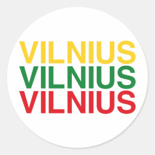 VILNIUS Litauen Flagga Runt Klistermärke