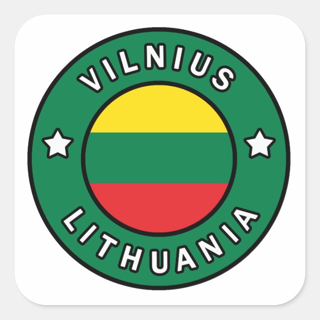 Vilnius Litauen Fyrkantigt Klistermärke (Framsida)